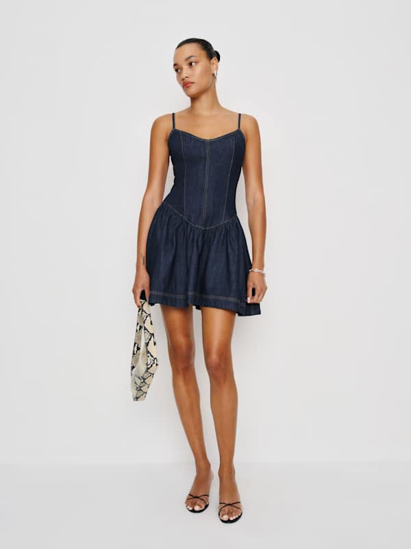 Lottie Denim Mini Dress - Liffey
